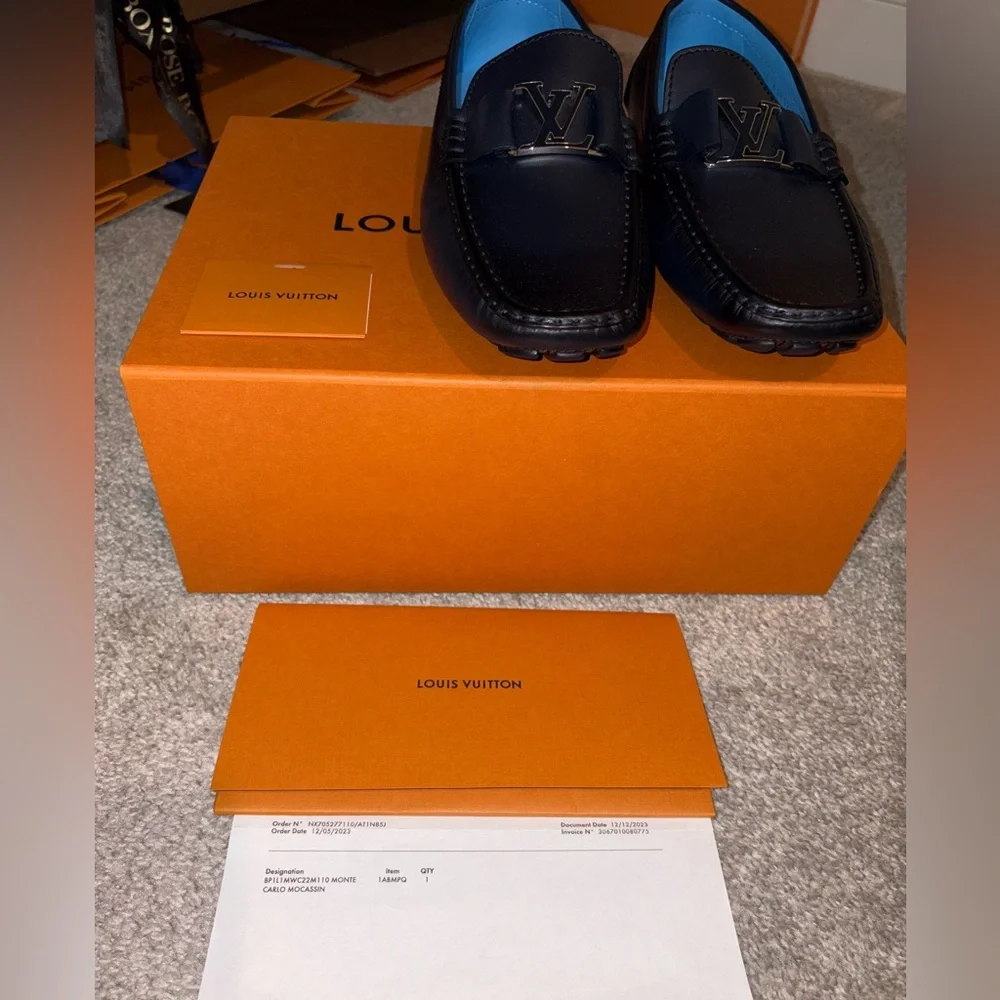 Louis Vuitton Men's Navy Slip-On Monte Carlo moccasin NWT - Picture 11 of 13